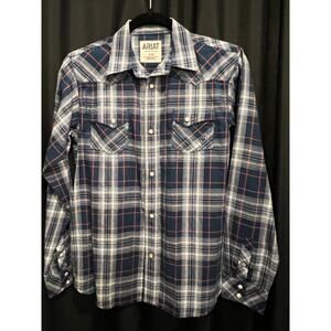 Ariat Men’s long sleeve shirt navy plaid L